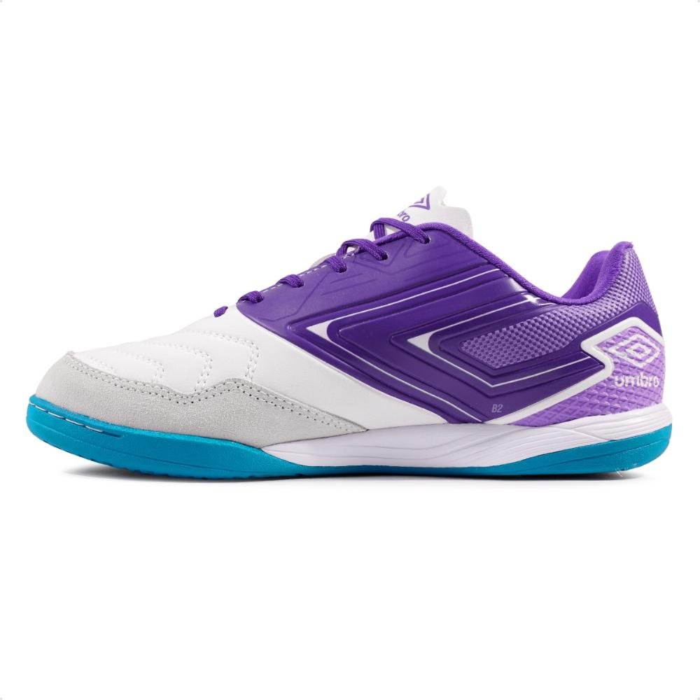 Chuteira Futsal Umbro Pro 5 Bump Club Masculina Branco/Roxo 2
