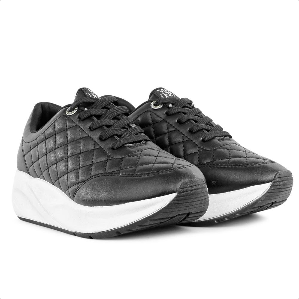 Tênis Via Uno Moda Plataforma Feminino Preto 3