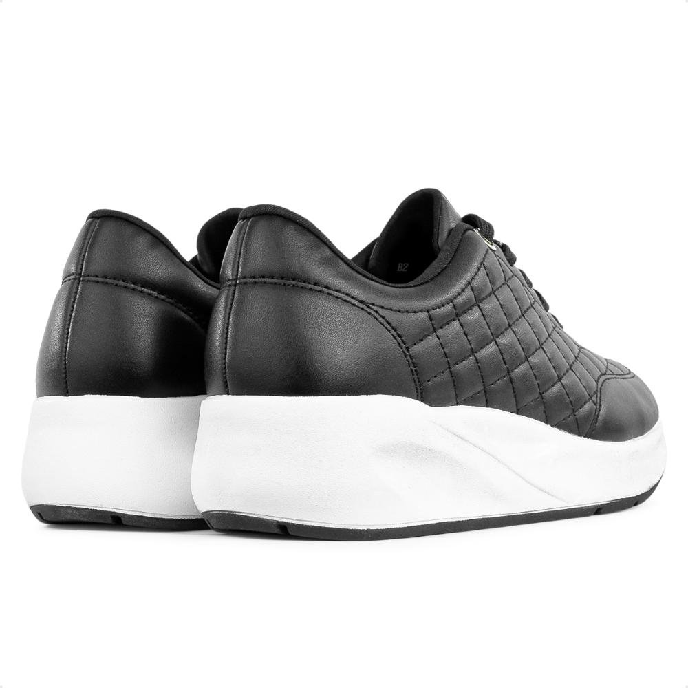 Tênis Via Uno Moda Plataforma Feminino Preto 5