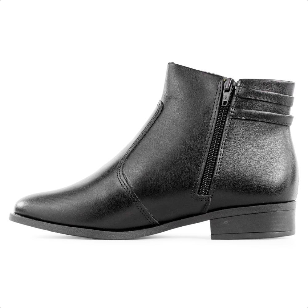 Bota Via Uno Cano Curto Salto Baixo Feminina Preto 2