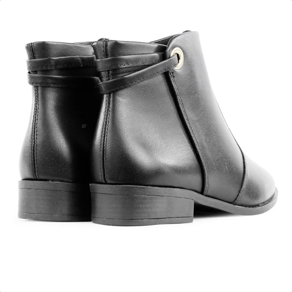 Bota Via Uno Cano Curto Salto Baixo Feminina Preto 5