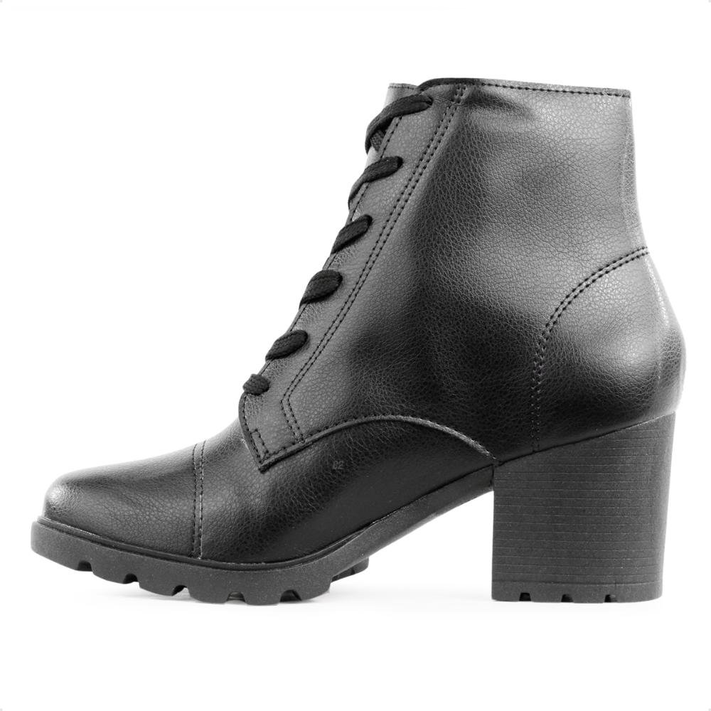Bota Via Uno Cano Médio Salto Bloco Feminina Preto 2