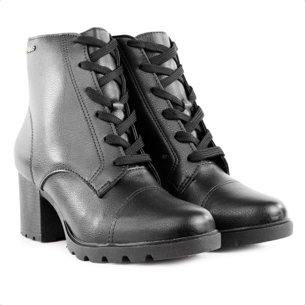 Bota Via Uno Cano Médio Salto Bloco Feminina Preto 3