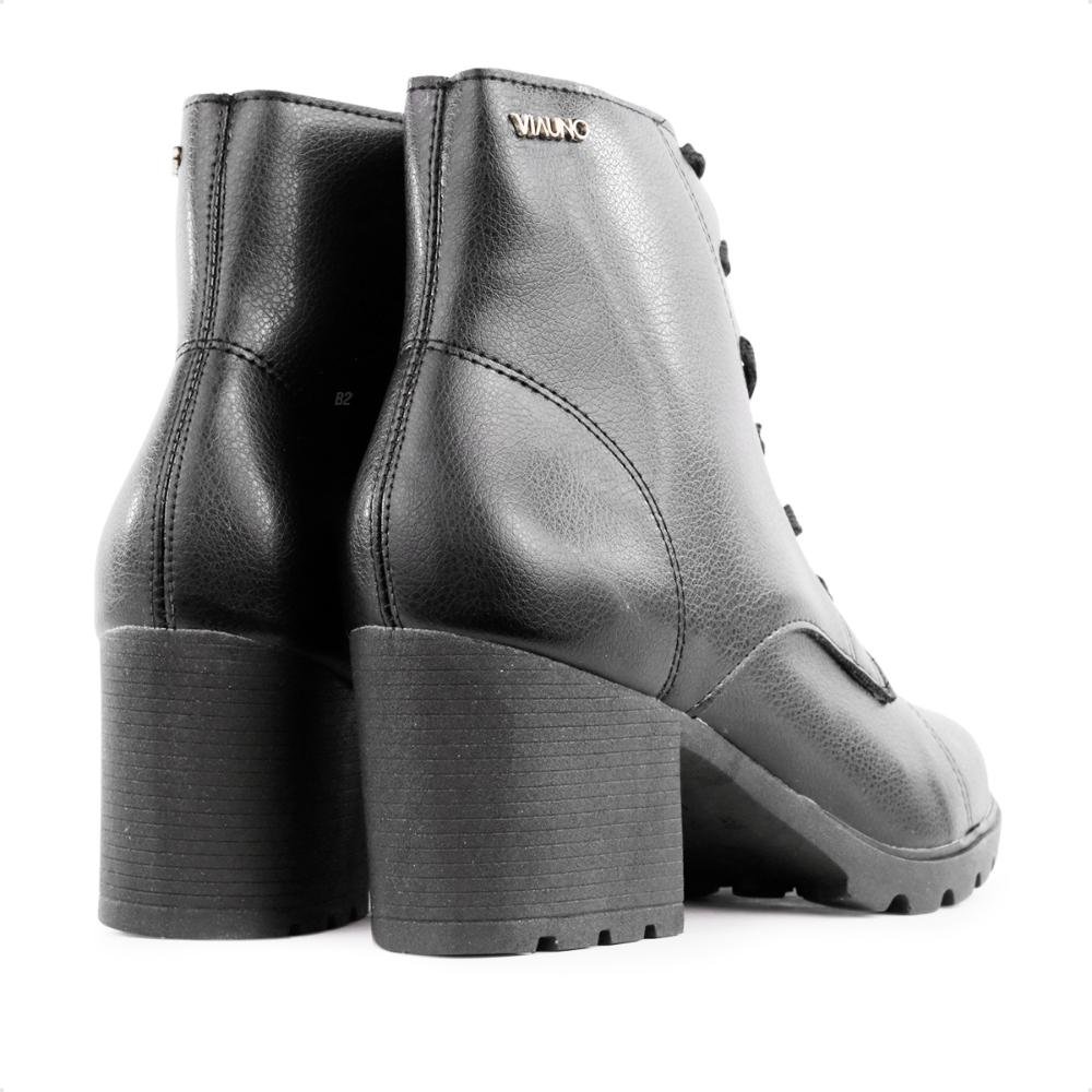 Bota Via Uno Cano Médio Salto Bloco Feminina Preto 5