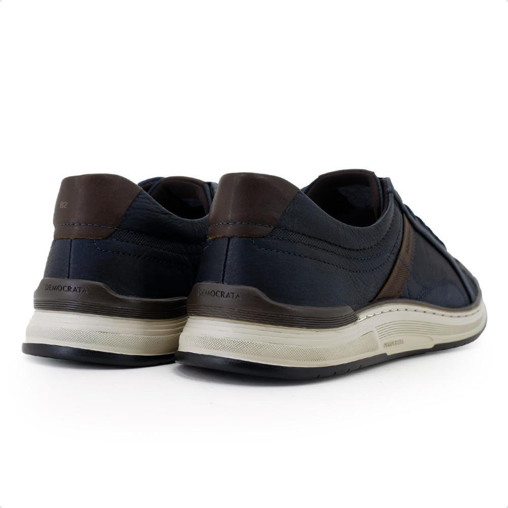 Sapatênis Democrata Denim Loop Masculino Azul Marinho/Marrom 3
