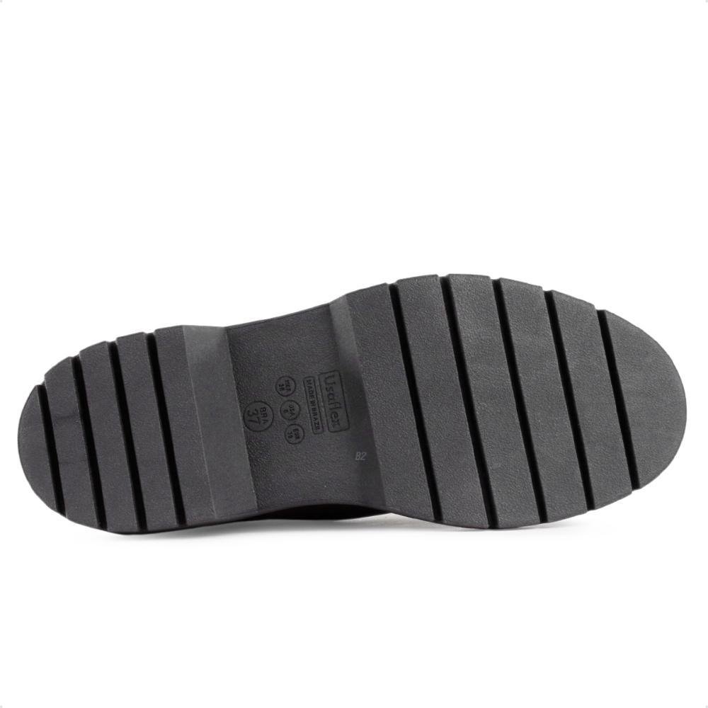 Bota Coturno Usaflex Salto Costura Enfeite Feminino Marrom 6