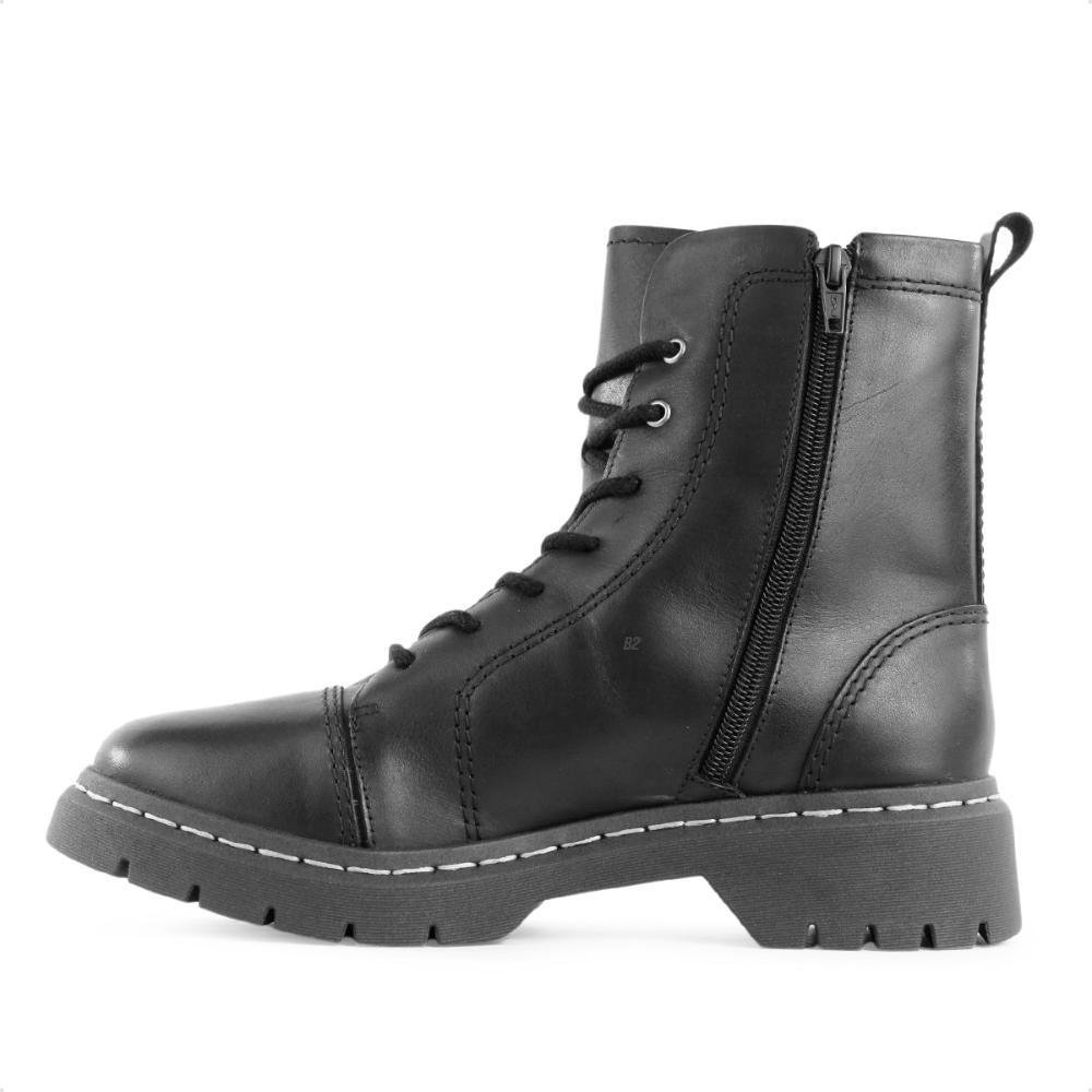 Bota Coturno Usaflex Salto Costura Enfeite Feminino Preto 2