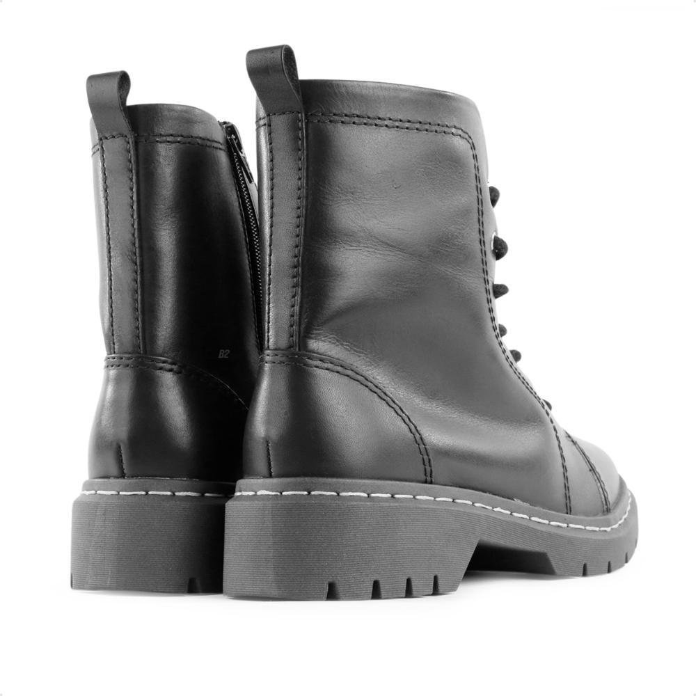 Bota Coturno Usaflex Salto Costura Enfeite Feminino Preto 4