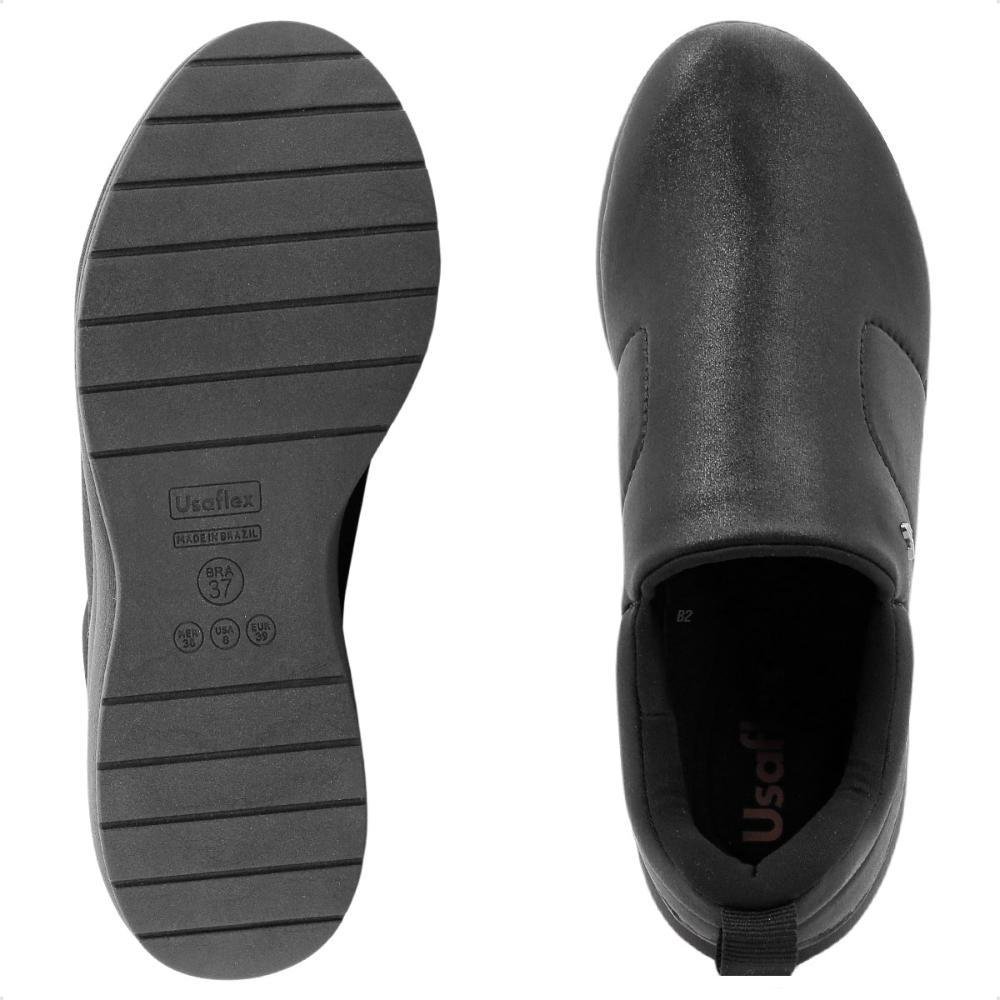 Tênis Usaflex Elastano Feminino Preto 5
