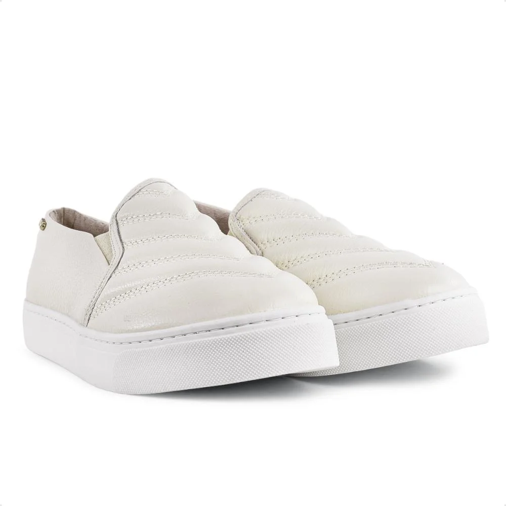 Tênis Via Uno Moda Slip On Feminino Branco 3