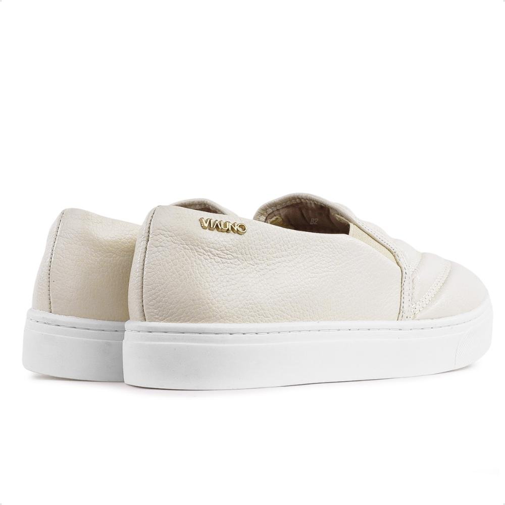Tênis Via Uno Moda Slip On Feminino Branco 5