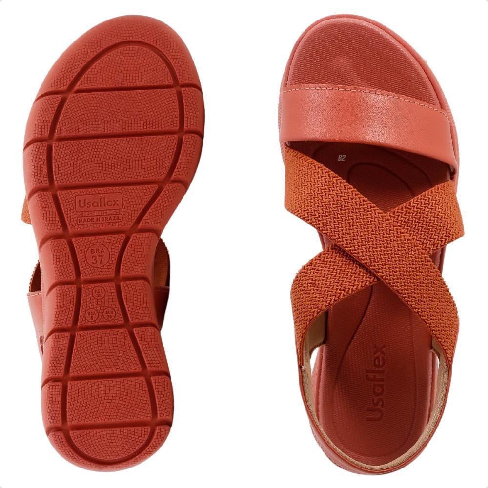 Sandália Usaflex Plataforma Elástico Feminina Marrom 6