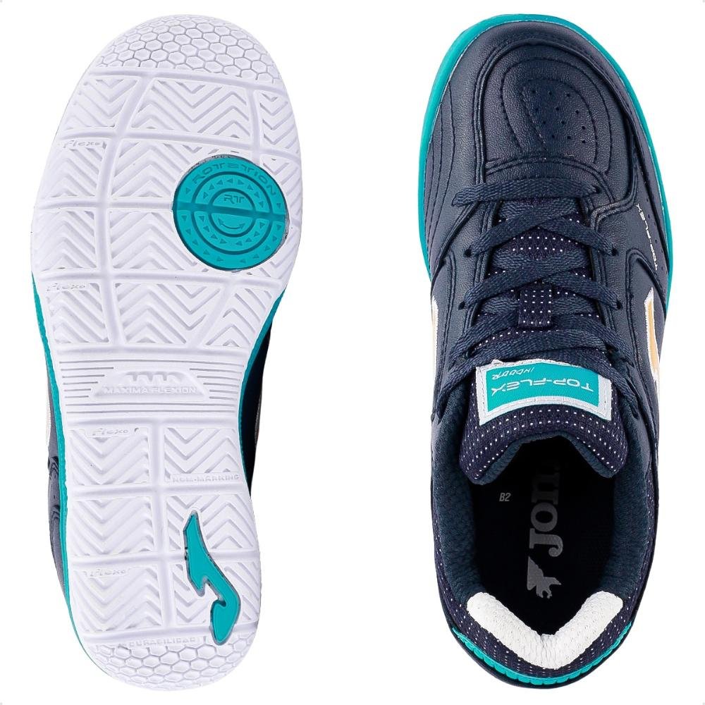 Chuteira Futsal Joma Top Flex JR Marinho/Amarelo 6