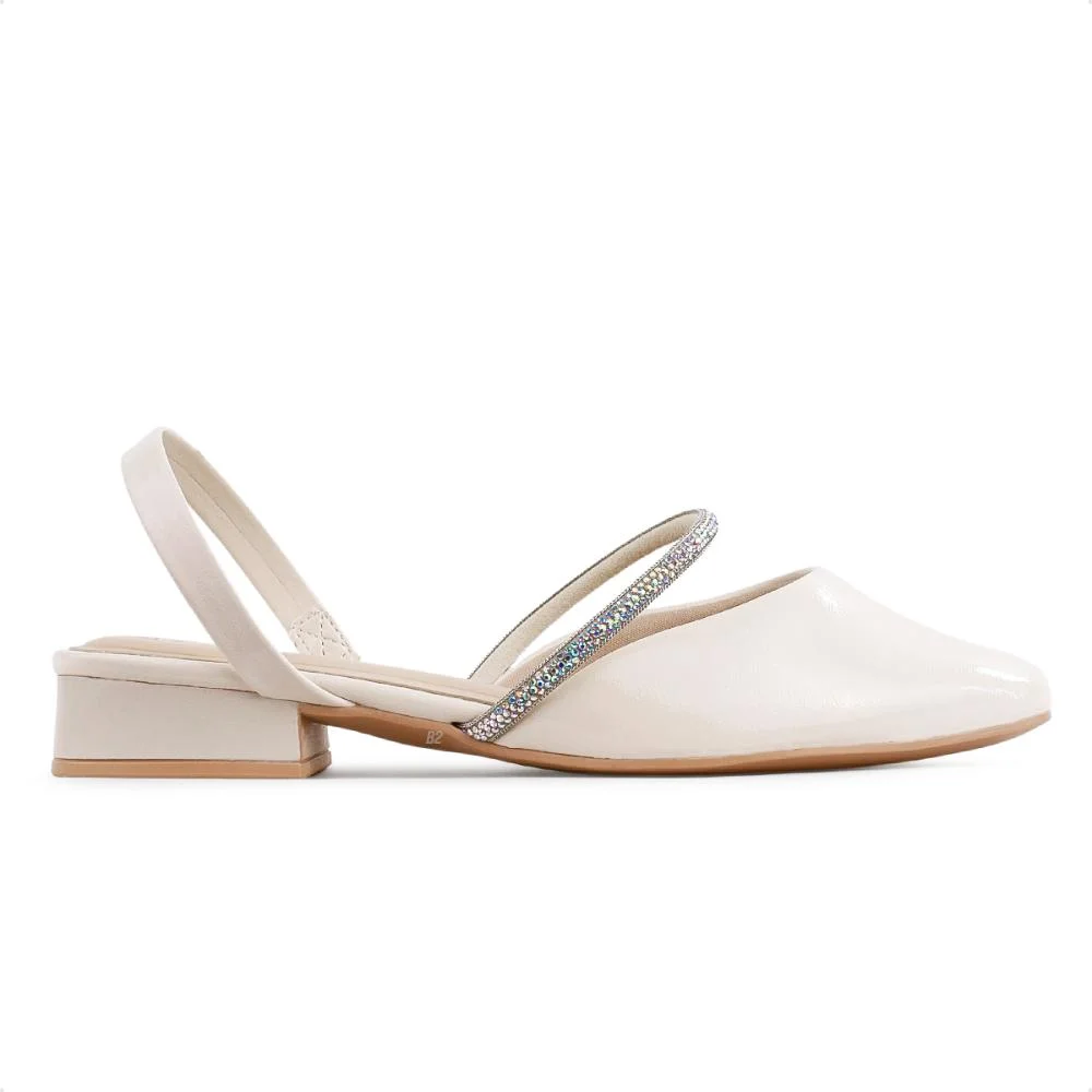 Sapato Ramarim Slingback Feminino Off White 1
