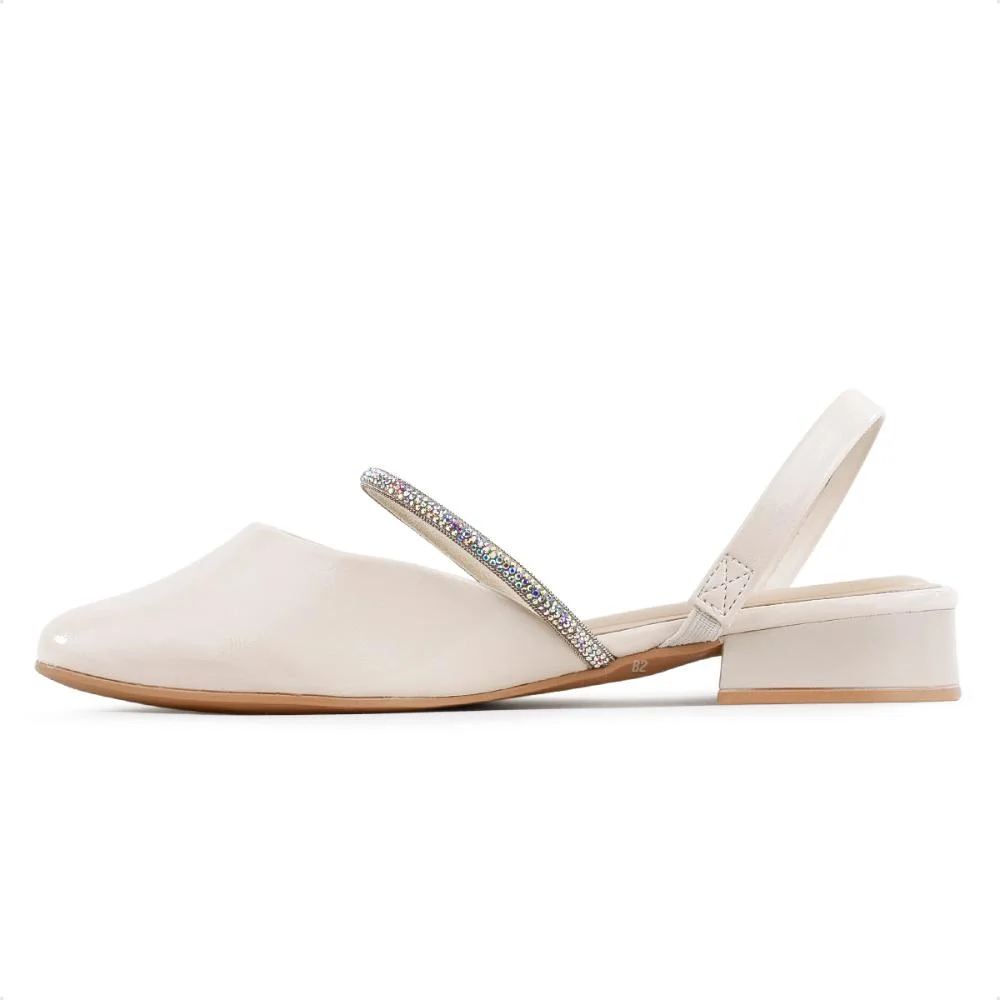 Sapato Ramarim Slingback Feminino Off White 2