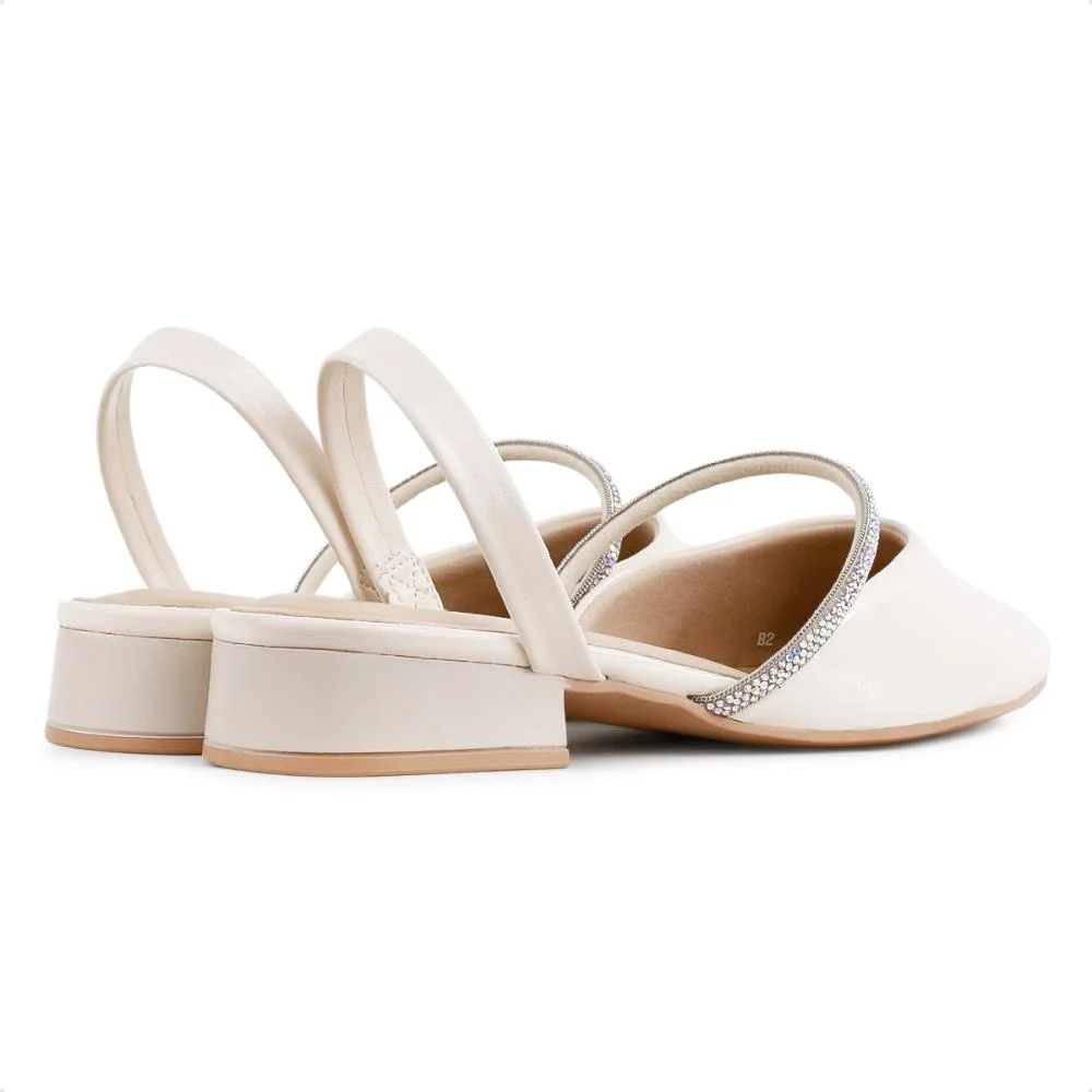 Sapato Ramarim Slingback Feminino Off White 5