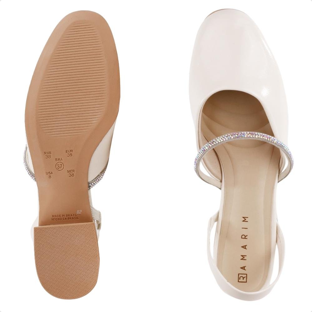 Sapato Ramarim Slingback Feminino Off White 6
