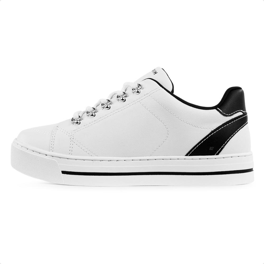 Tenis Ramarim Casual Cadarço Feminino Branco/Preto 2