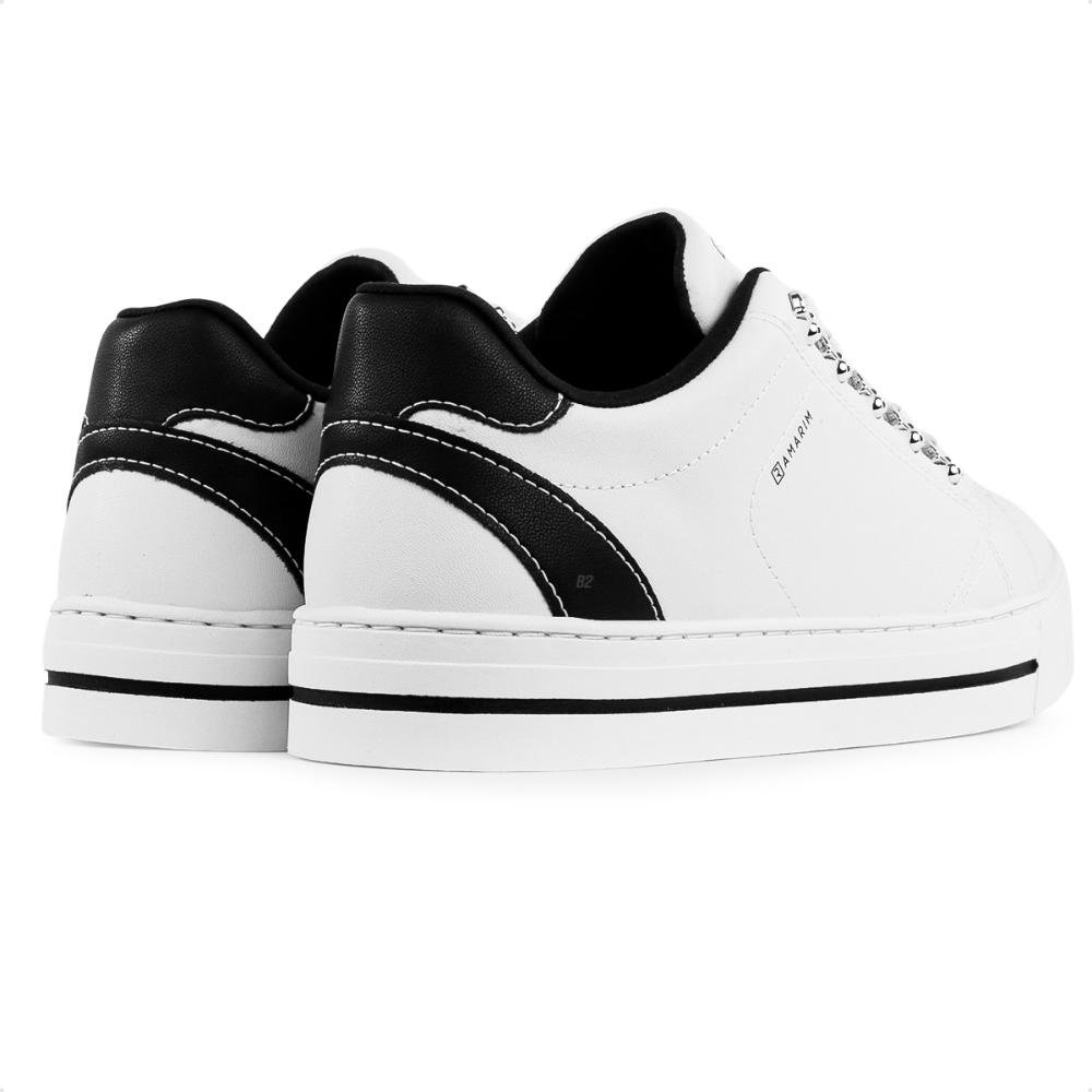 Tenis Ramarim Casual Cadarço Feminino Branco/Preto 5
