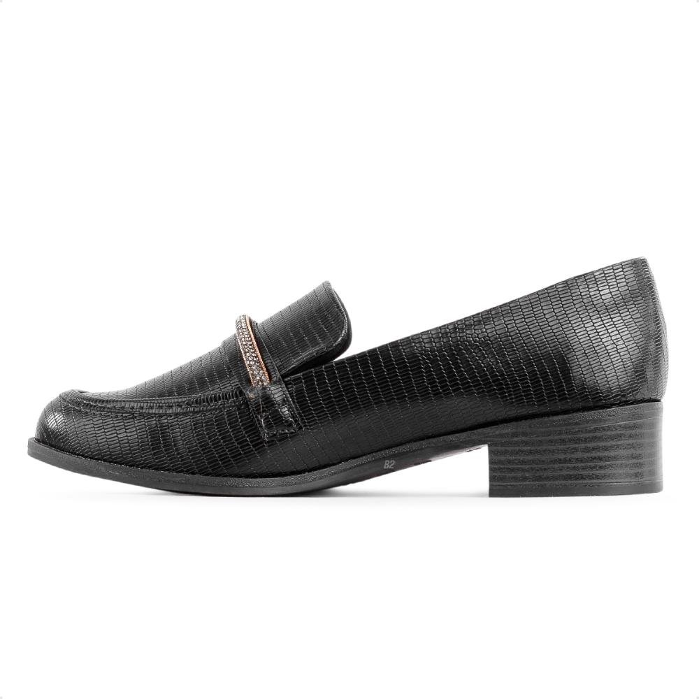 Mocassim Ramarim Strass Feminino Preto 2