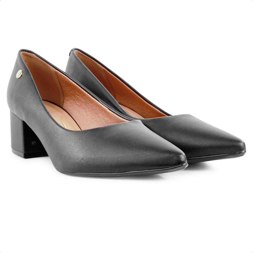 Scarpin Vizzano Salto Médio Bico Fino Preto 3