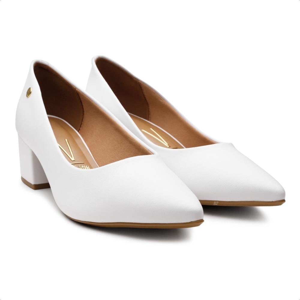 Scarpin Vizzano Salto Médio Bico Fino Branco 3