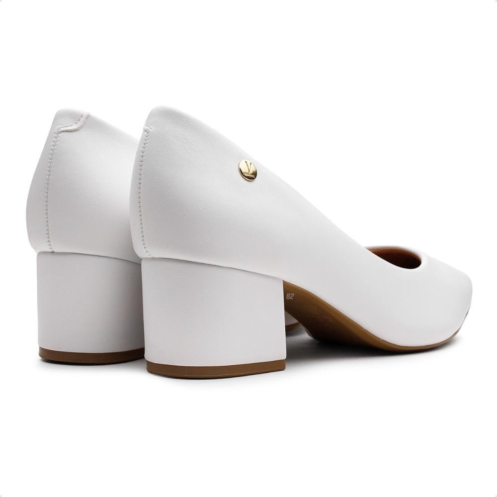 Scarpin Vizzano Salto Médio Bico Fino Branco 5