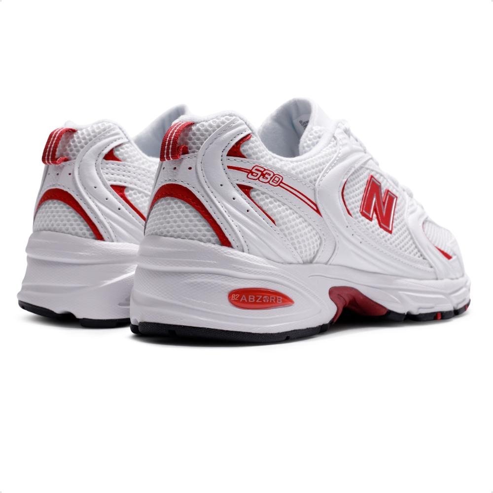 Tênis New Balance 530 Unissex Branco/Vermelho 5