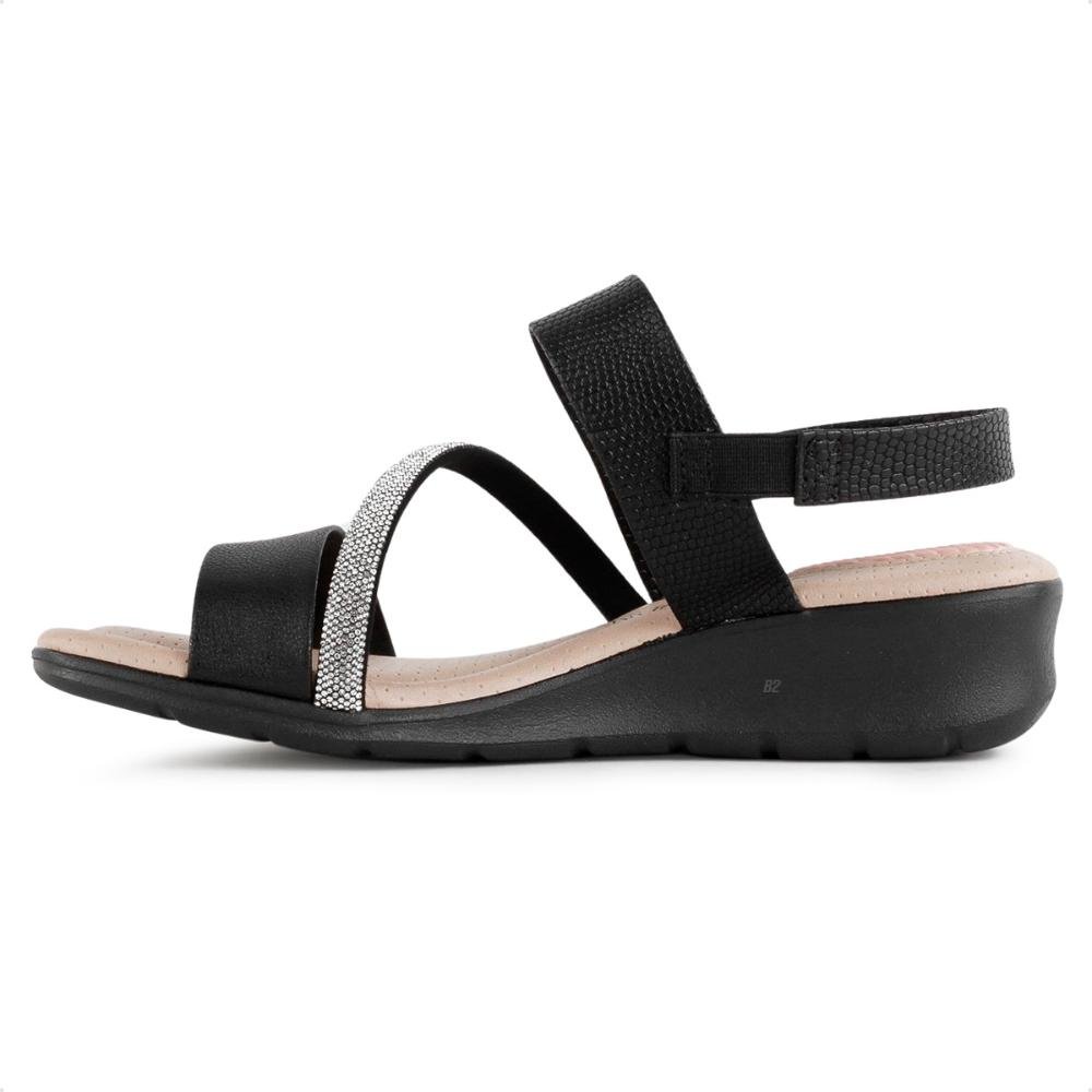 Sandália Modare Plataforma Strass Feminina Preto 2