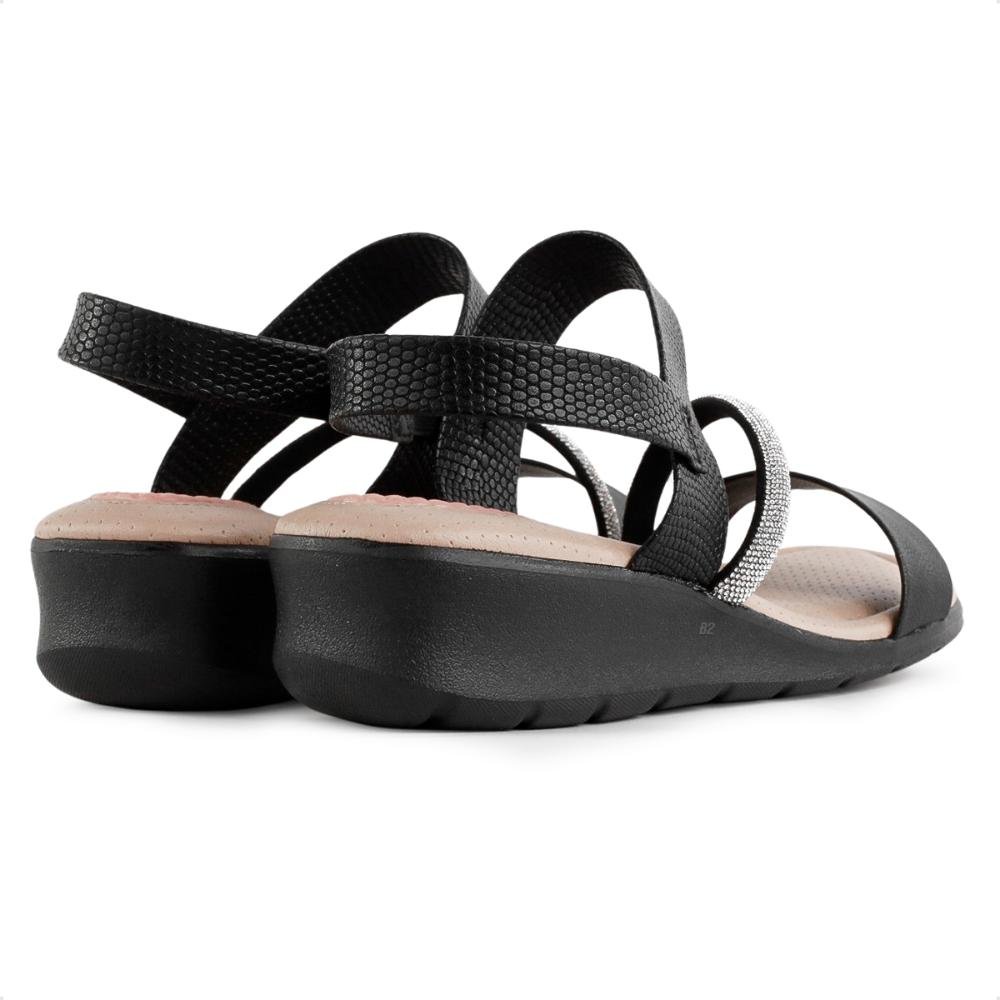 Sandália Modare Plataforma Strass Feminina Preto 5