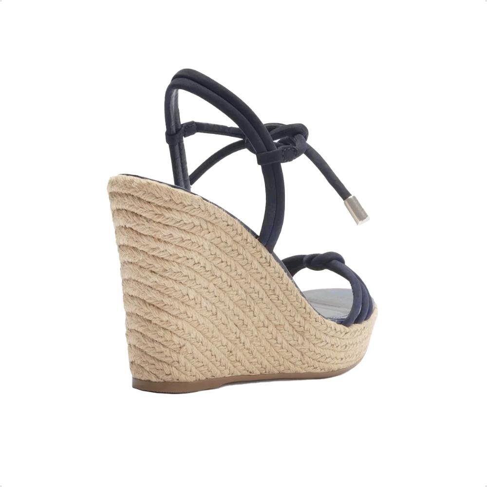 Sandália Arezzo Nobuck Salto Plataforma Nó Feminina Marinho 2