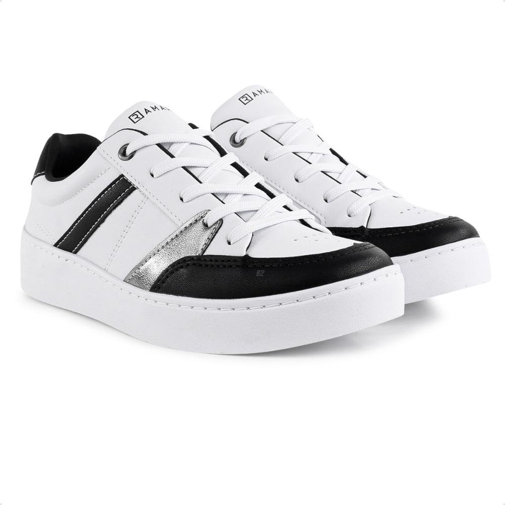 Tênis Ramarim Casual Cadarço Feminino Branco/Preto 3