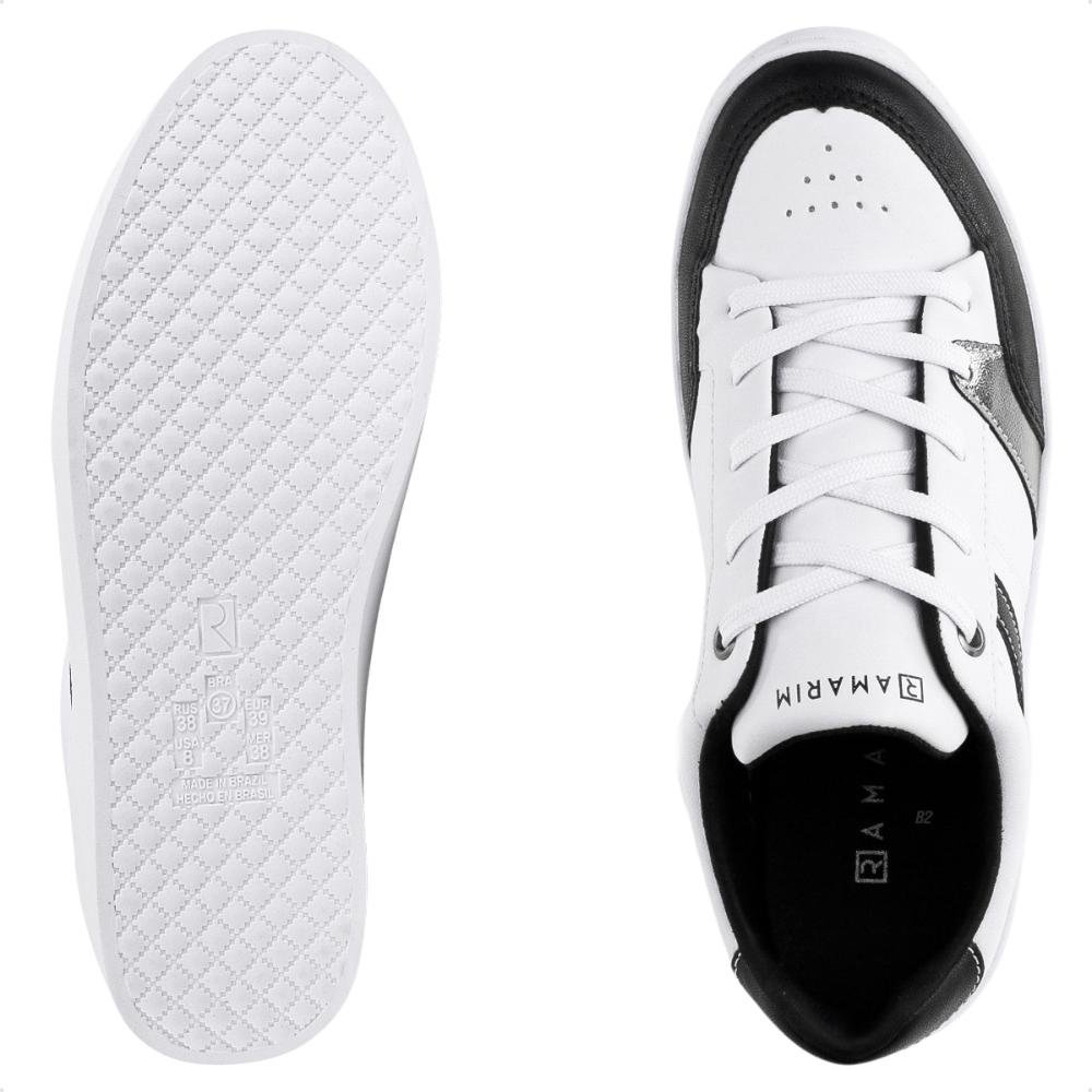 Tênis Ramarim Casual Cadarço Feminino Branco/Preto 6