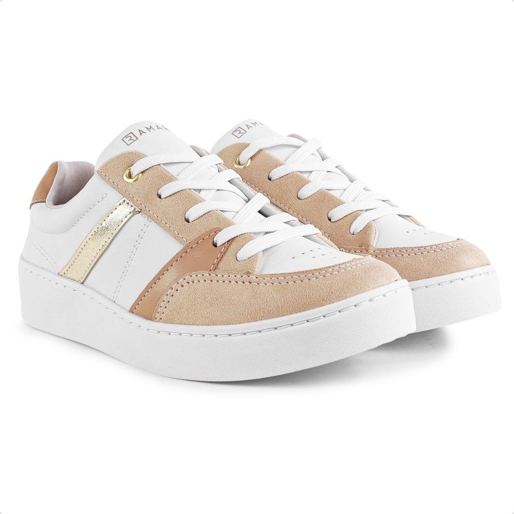 Tênis Ramarim Casual Cadarço Feminino Branco/Bege 3