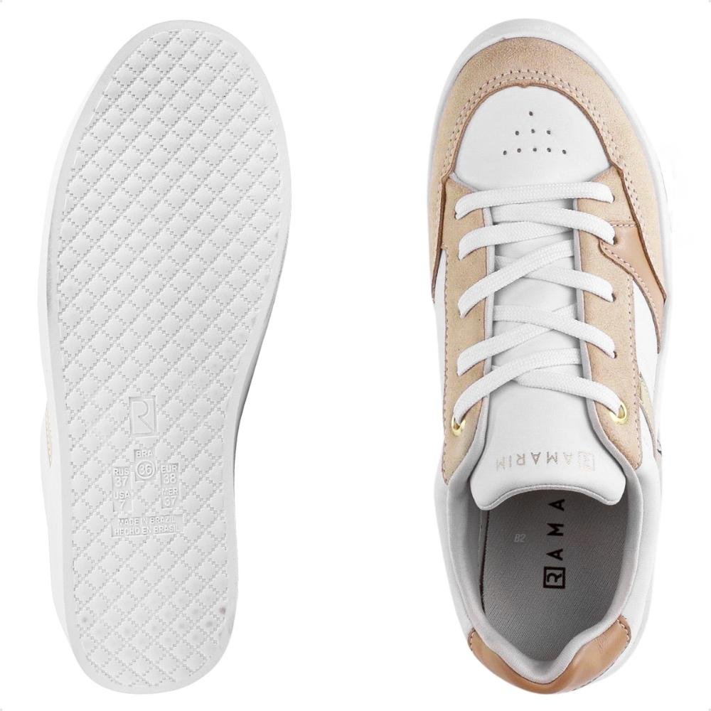 Tênis Ramarim Casual Cadarço Feminino Branco/Bege 6