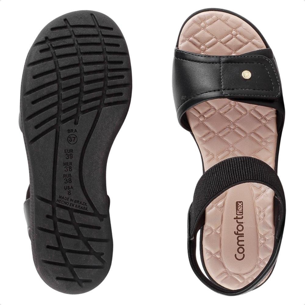 Sandália Comfortflex Anabela Feminina Preto/Bege 6