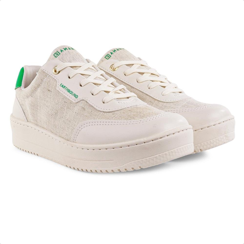 Tênis Ramarim Casual Eco Feminino Bege/Verde 3