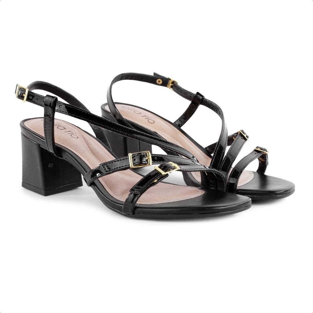 Sandália Beira Rio Salto Bloco Feminina Preto 3