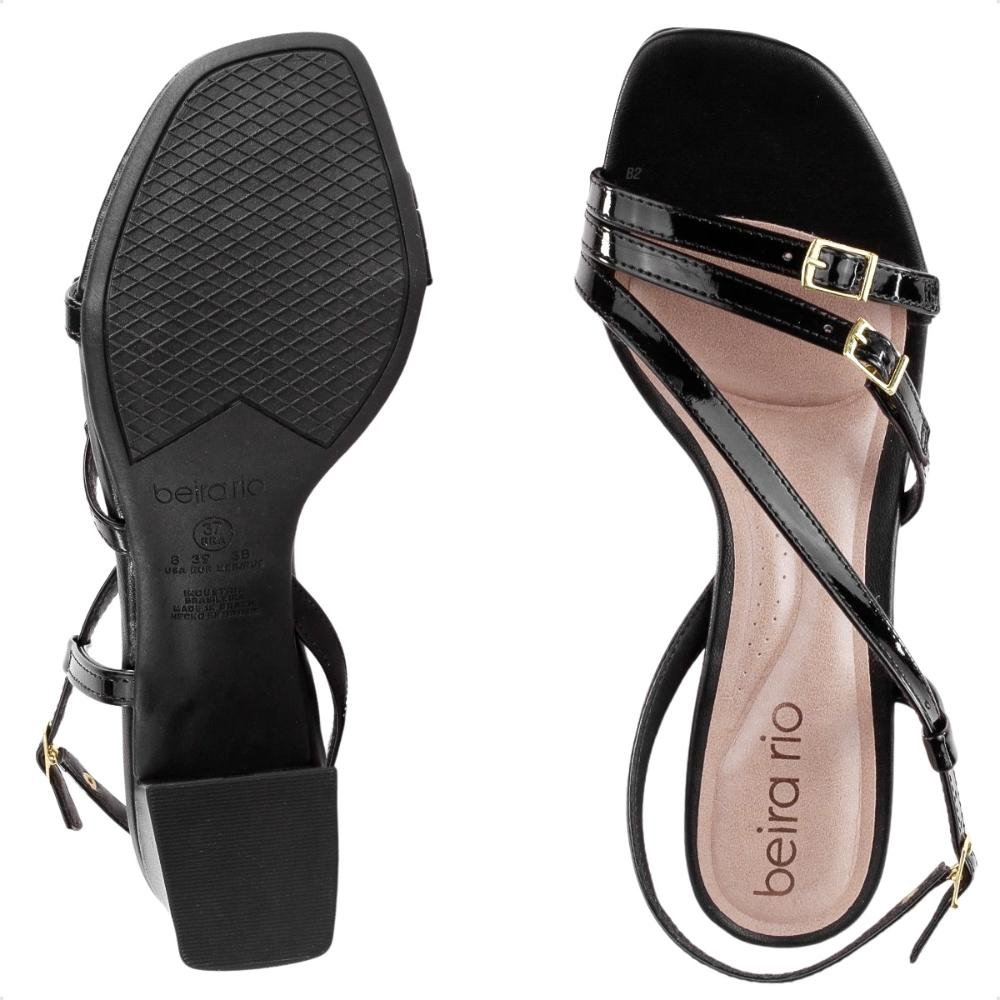 Sandália Beira Rio Salto Bloco Feminina Preto 6