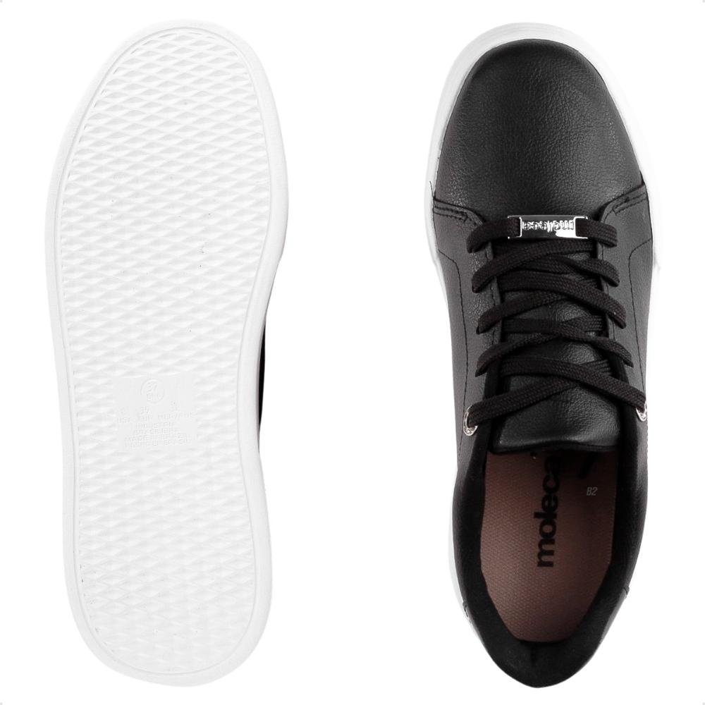 Tênis Moleca Casual Cadarço Feminino Preto/Prata 6