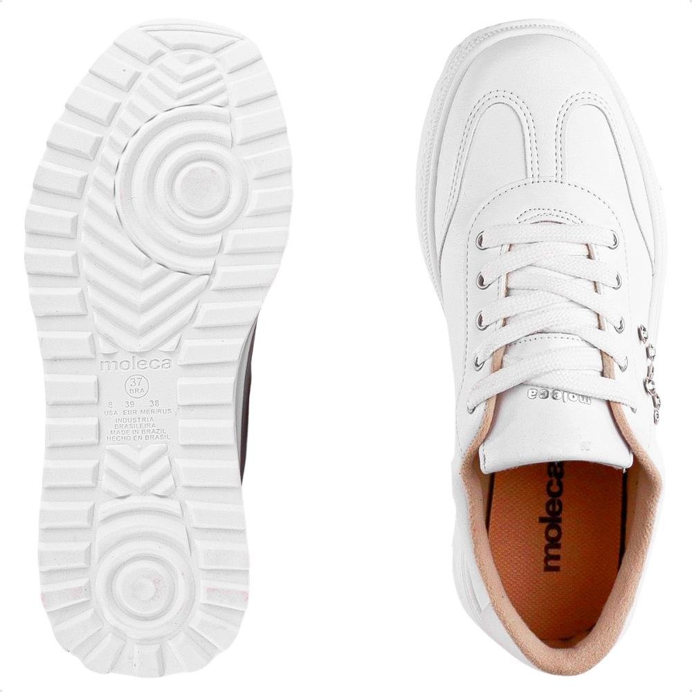 Tênis Casual Moleca Cadarço Feminino Branco 6