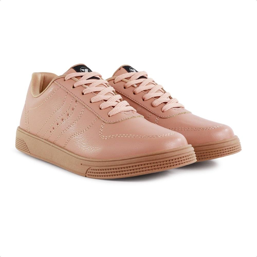 Tênis Via Uno com Cadarço Feminino Rosa/Marrom 3