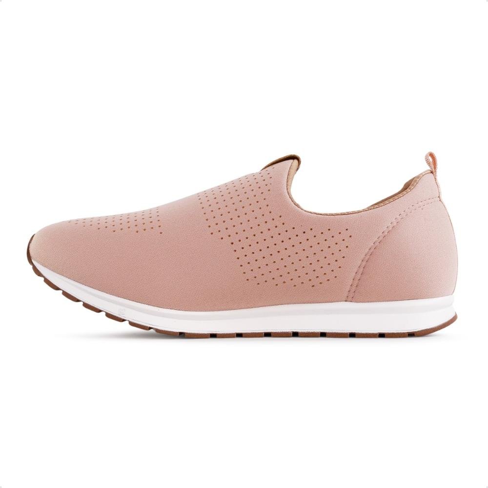 Tênis Via Uno Slip On Casual Feminino Bege 2