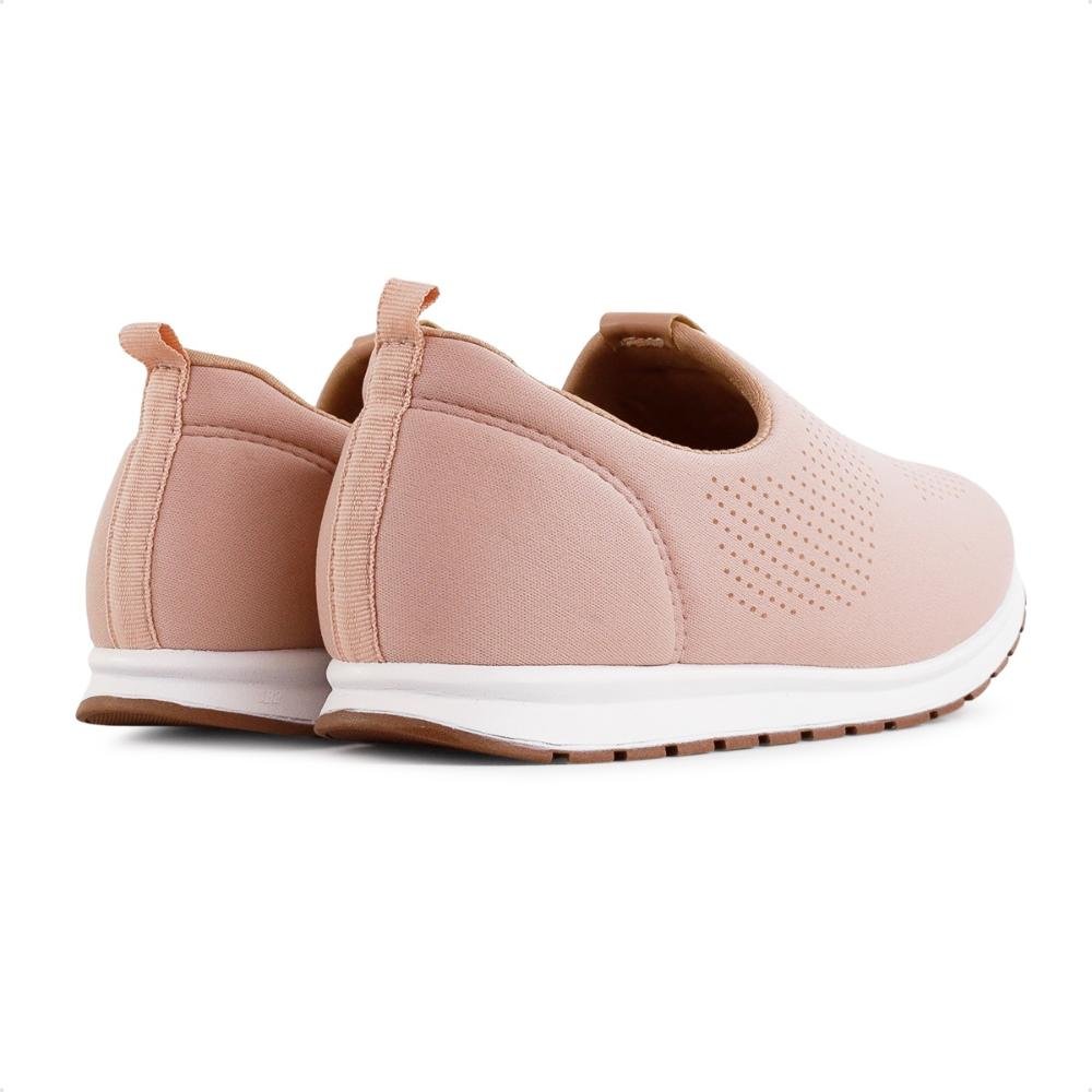 Tênis Via Uno Slip On Casual Feminino Bege 5