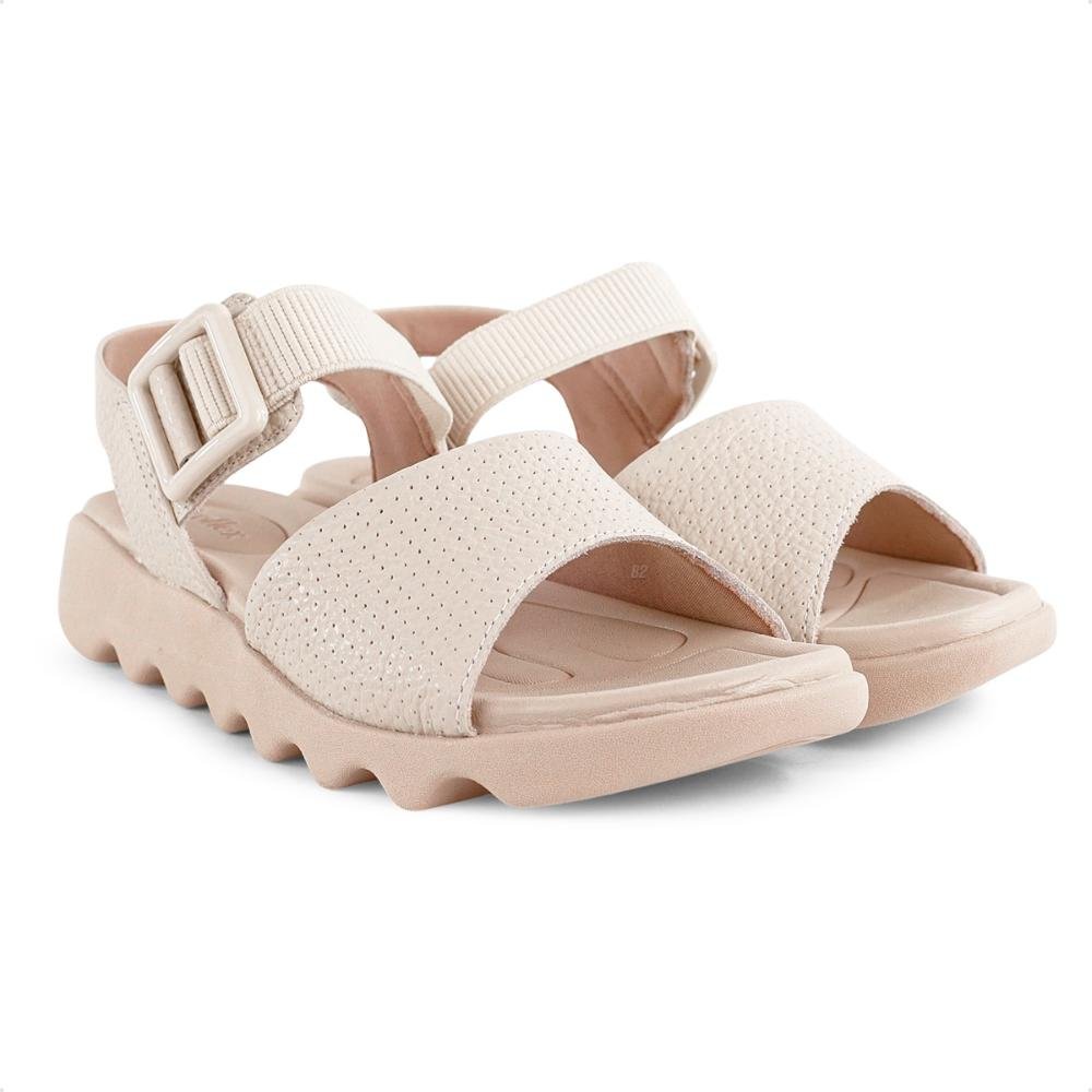 Sandália Usaflex Fivela Feminina Bege 3