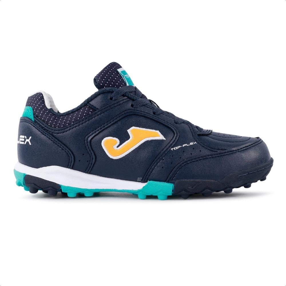Chuteira Society Joma Top Flex JR Marinho/Amarelo 5