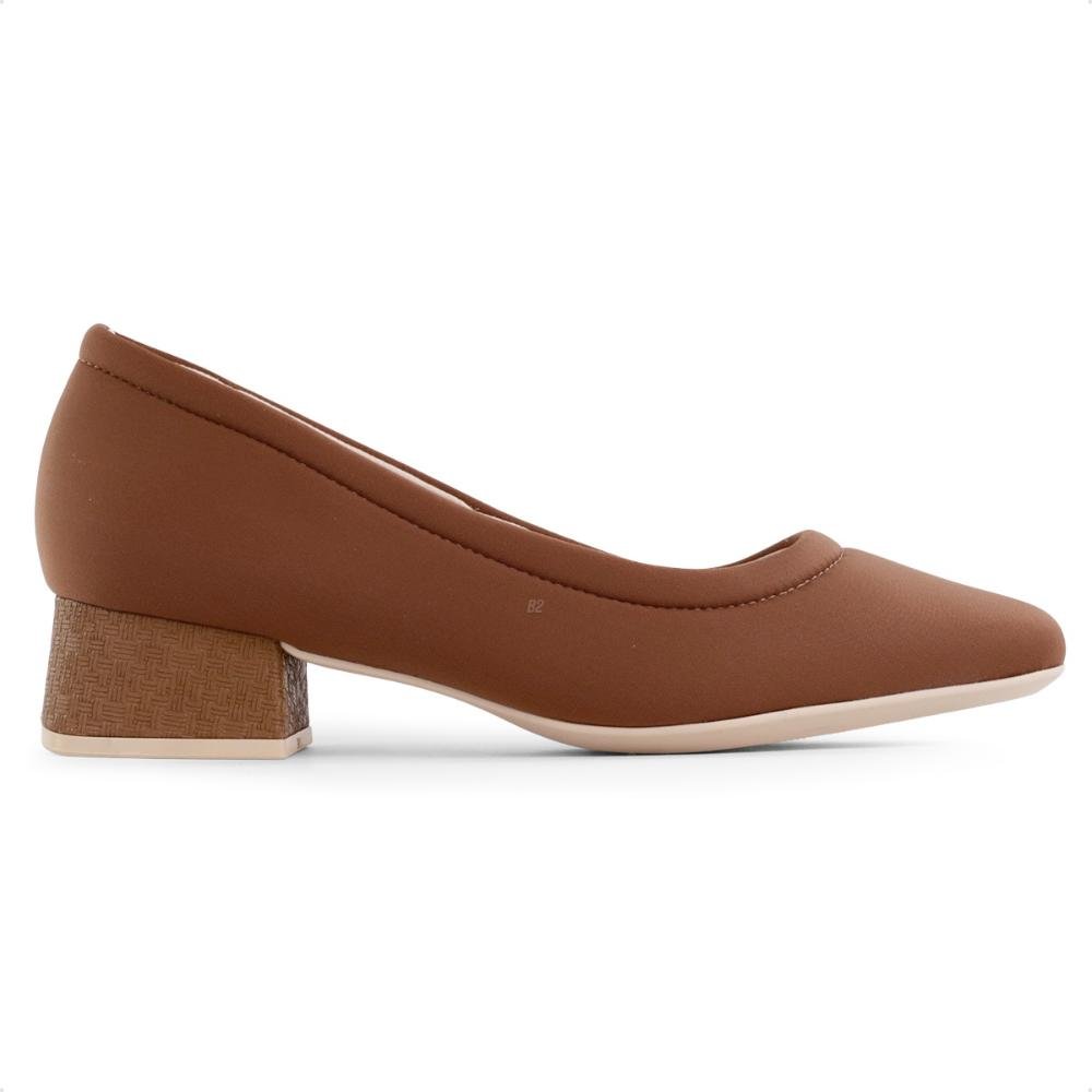 Scarpin Comfortflex Salto Bloco Feminino Marrom 1