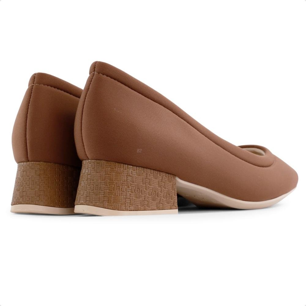 Scarpin Comfortflex Salto Bloco Feminino Marrom 5