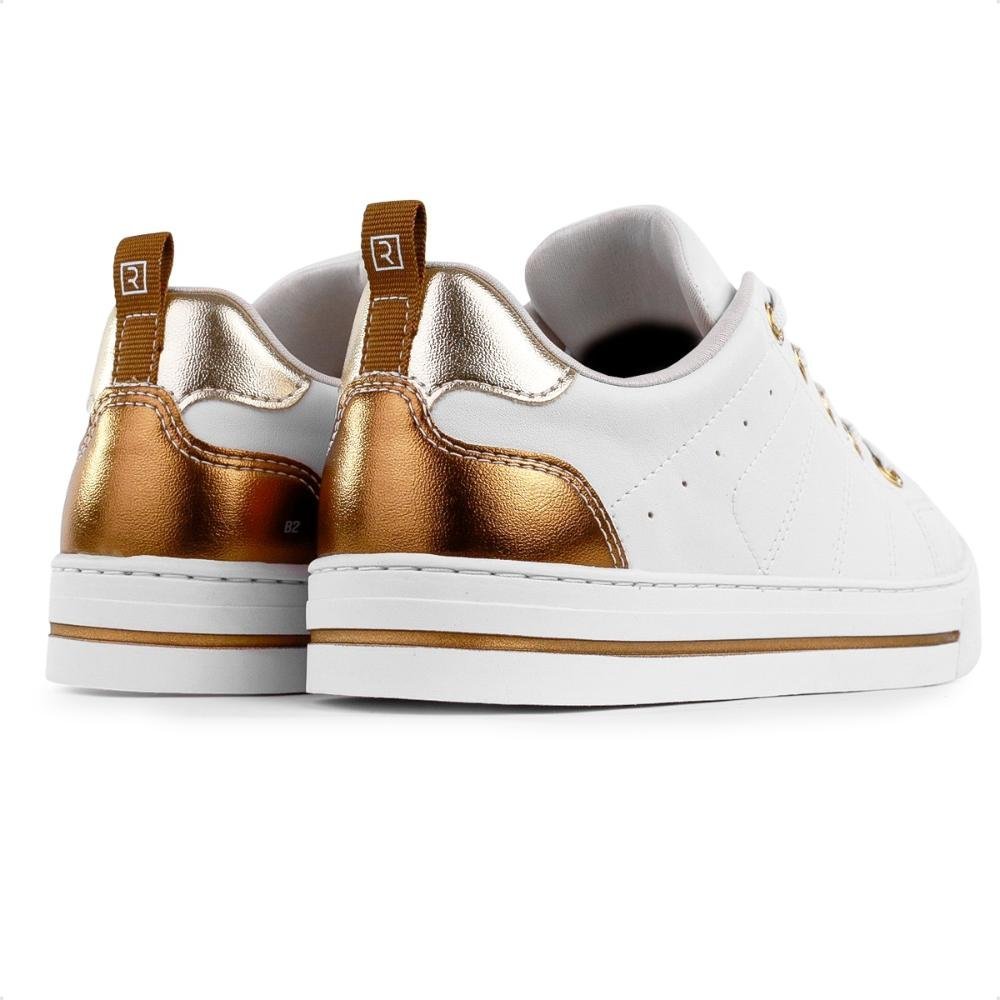 Tênis Ramarim Casual Cadarço Feminino Branco/Dourado 5