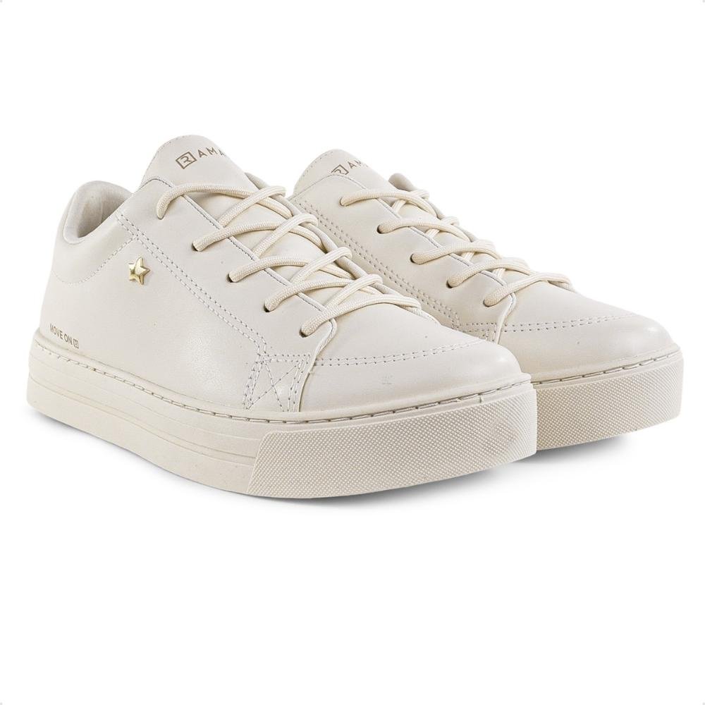 Tênis Ramarim Casual Cadarço Feminino Bege 3
